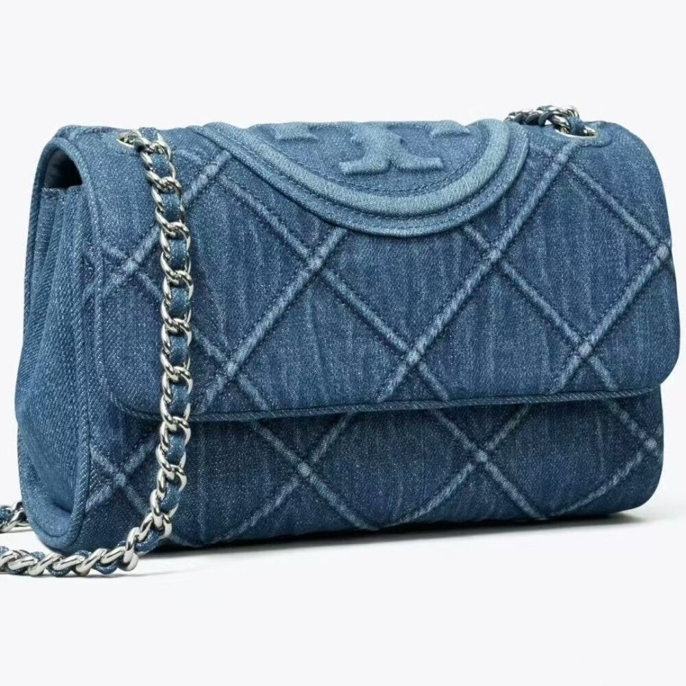 Tory Burch Light Blue Quilted Shoulder Bag